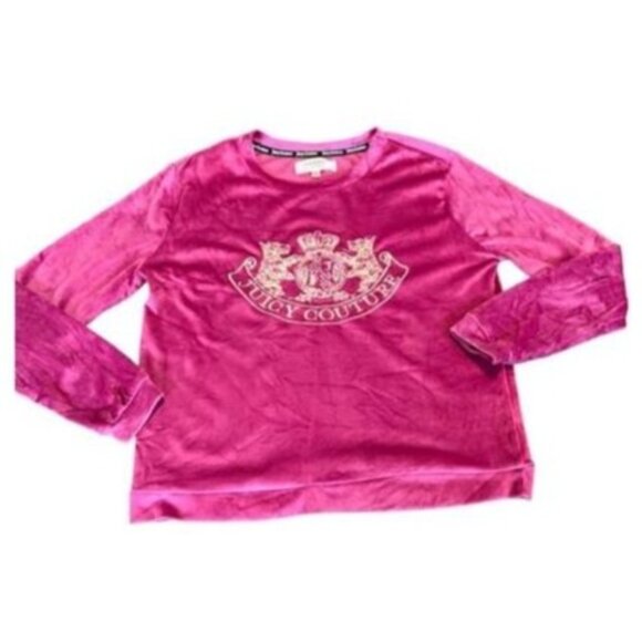 Juicy Couture Pink Label Emblem Embroidered Sweatshirt Retro Vintage Y2K S - Picture 1 of 7